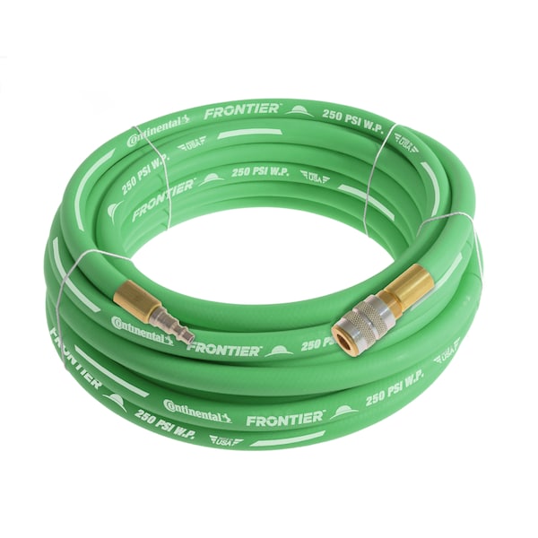3/4" x 100' Green EPDM Air Hose, 300 PSI, 3/4" Ind. Interchange M+F QC